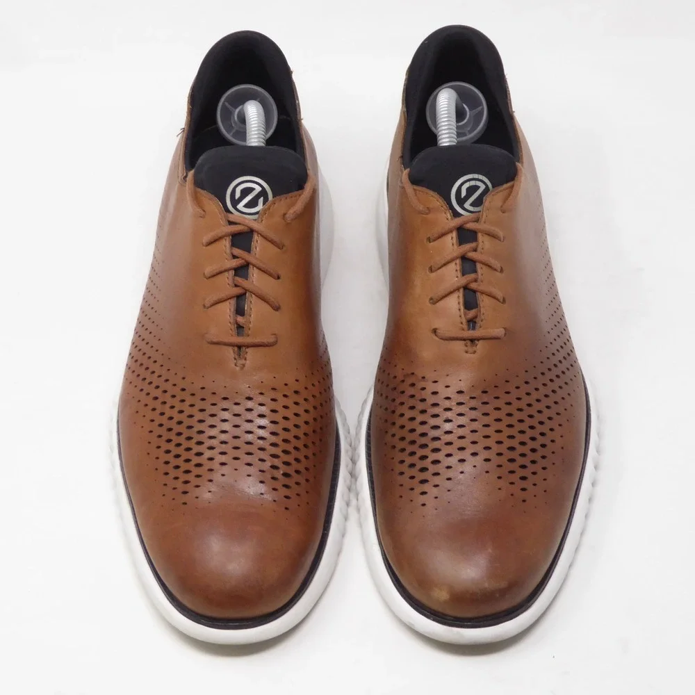 Cole Haan Mens 2.ZEROGRAND Wingtip Oxford Tan Brown Leather C27879 10.5 M
